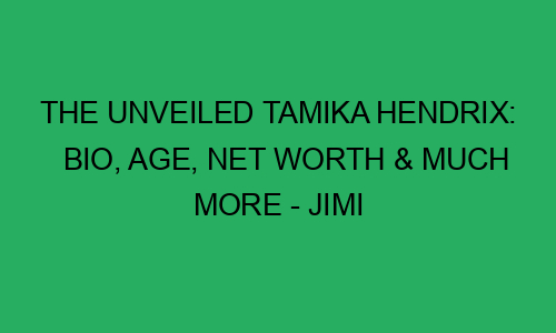 The Unveiled Tamika Hendrix: Bio, Age, Net Worth & Much More - Jimi ...